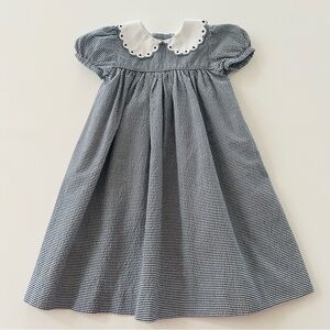 Vintage Therese 4T Toddler Girl Seersucker Collared Dress